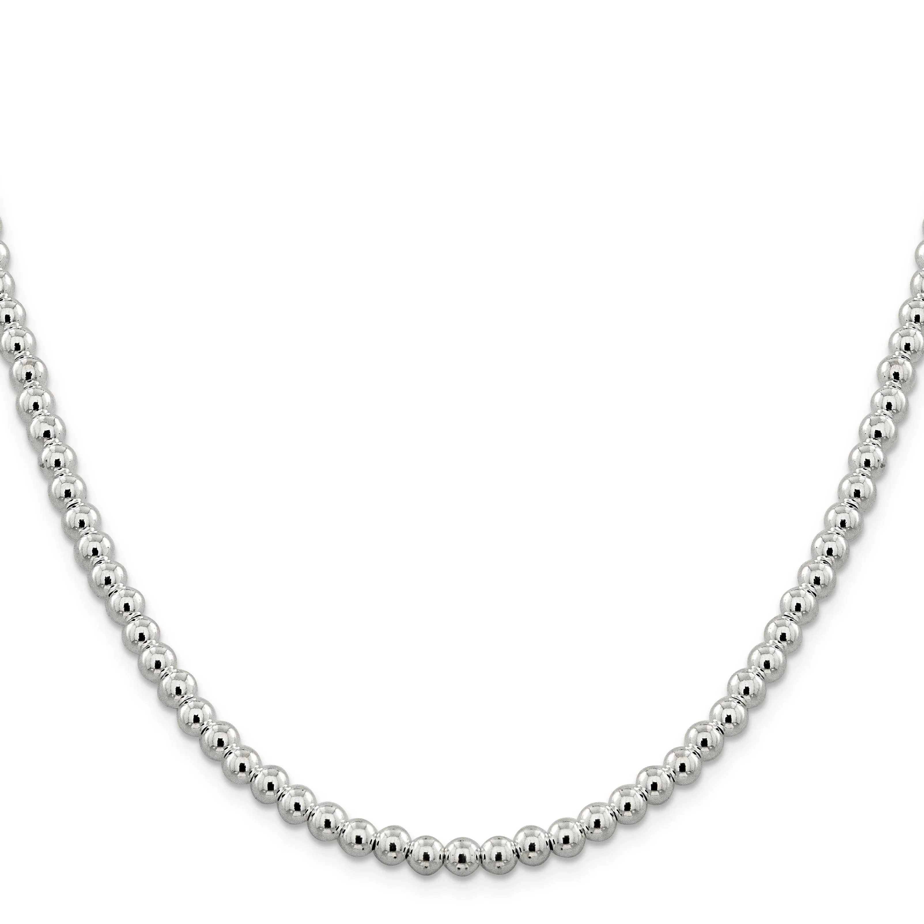 Sterling Silver Necklace Beaded Box Chain 5MM