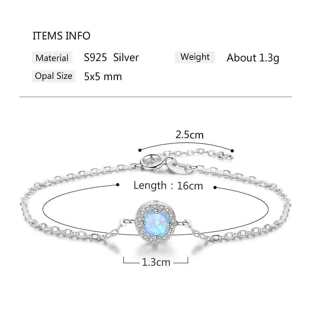 Sterling Silver Opal Bracelet