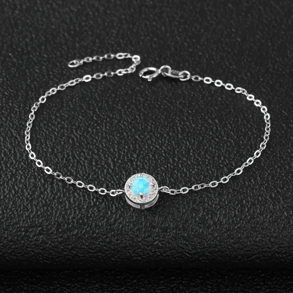 Sterling Silver Opal Bracelet