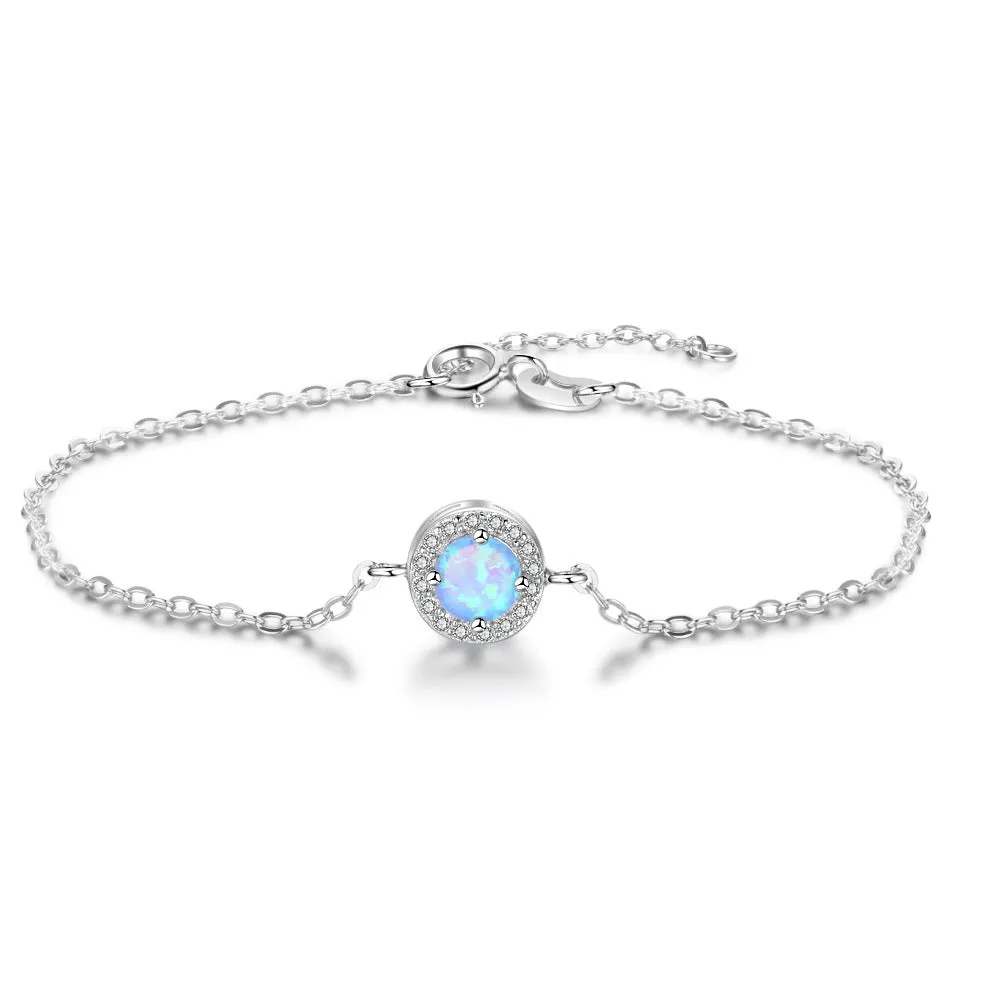 Sterling Silver Opal Bracelet