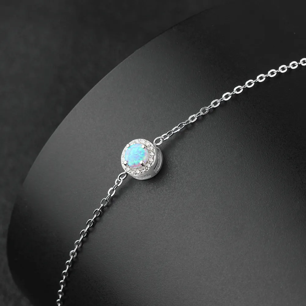Sterling Silver Opal Bracelet