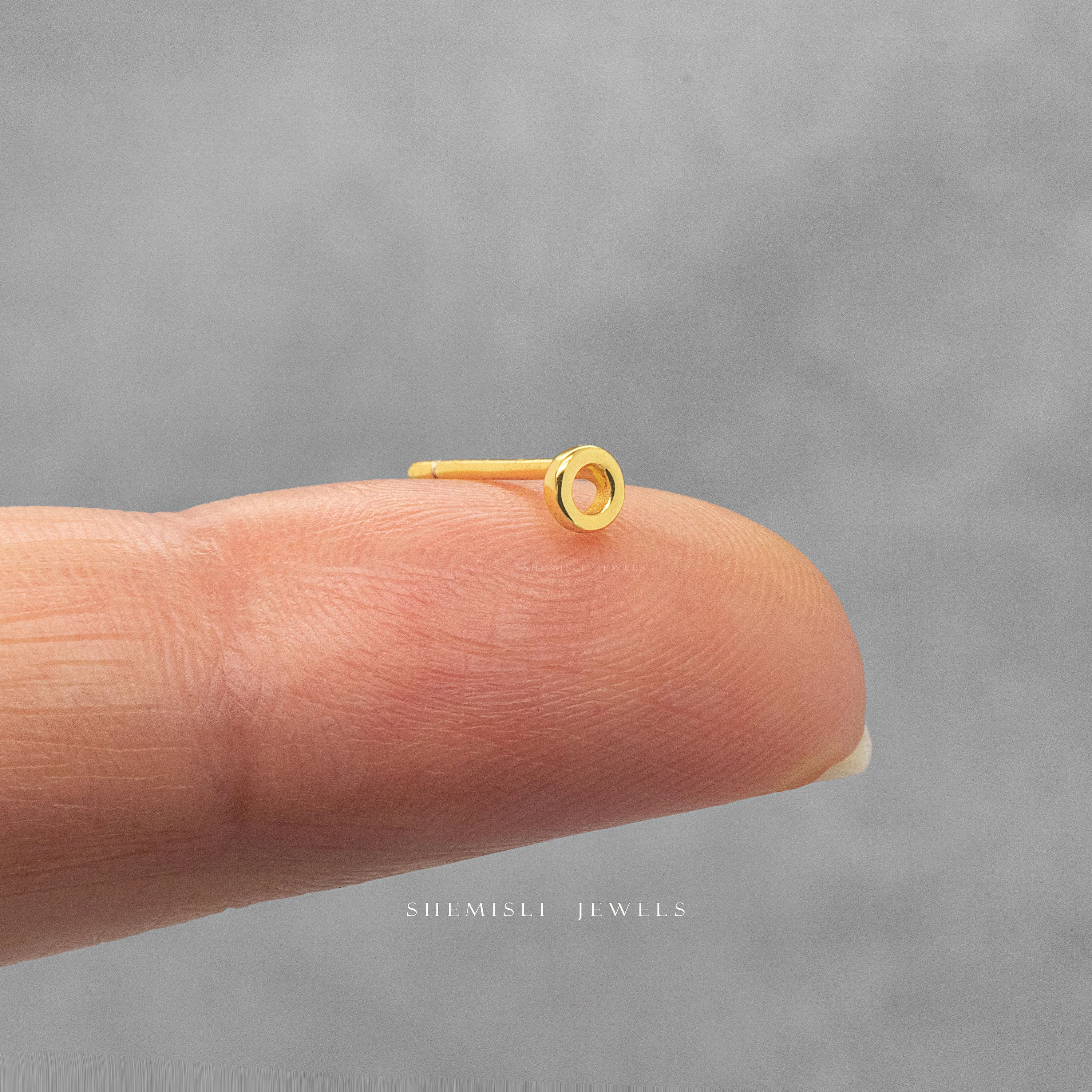 Super Tiny Open Circle, Unisex, Gold, Silver SHEMISLI SS331 Butterfly End, SS483 Screw Ball End (Type A)