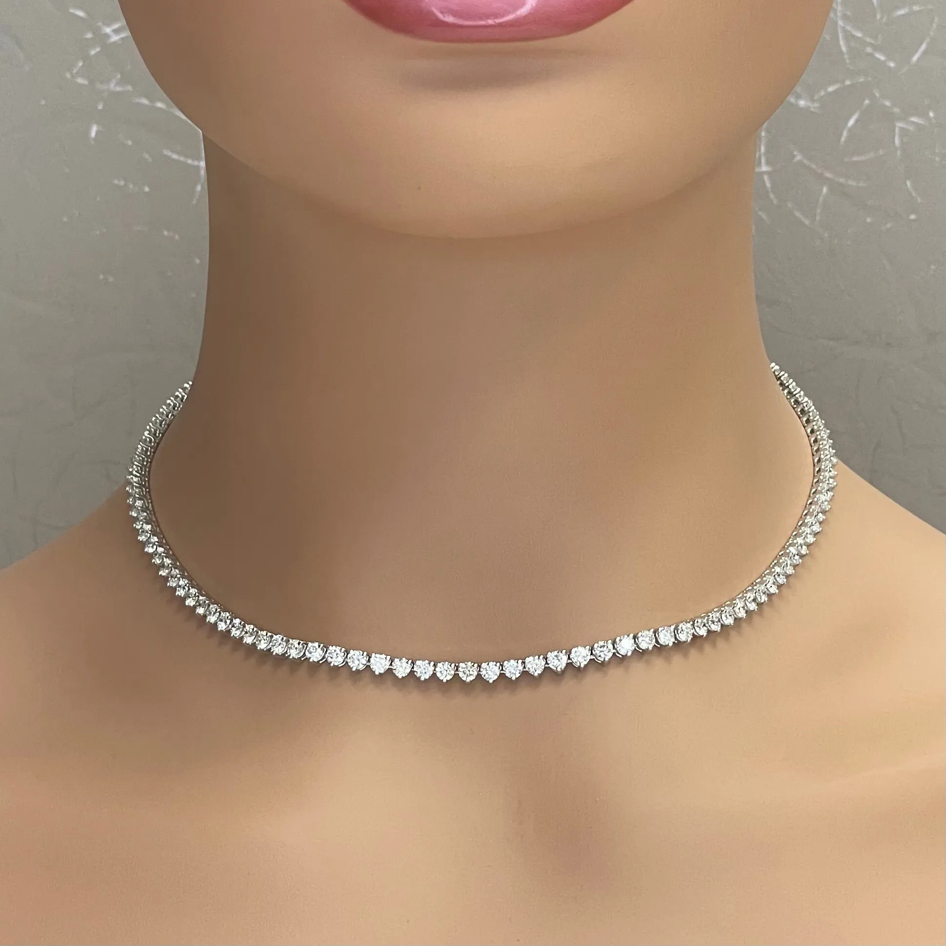 Tennis Opera Convertible Necklace (24.65 ct GH VVS-VS Diamonds) in 18K White Gold