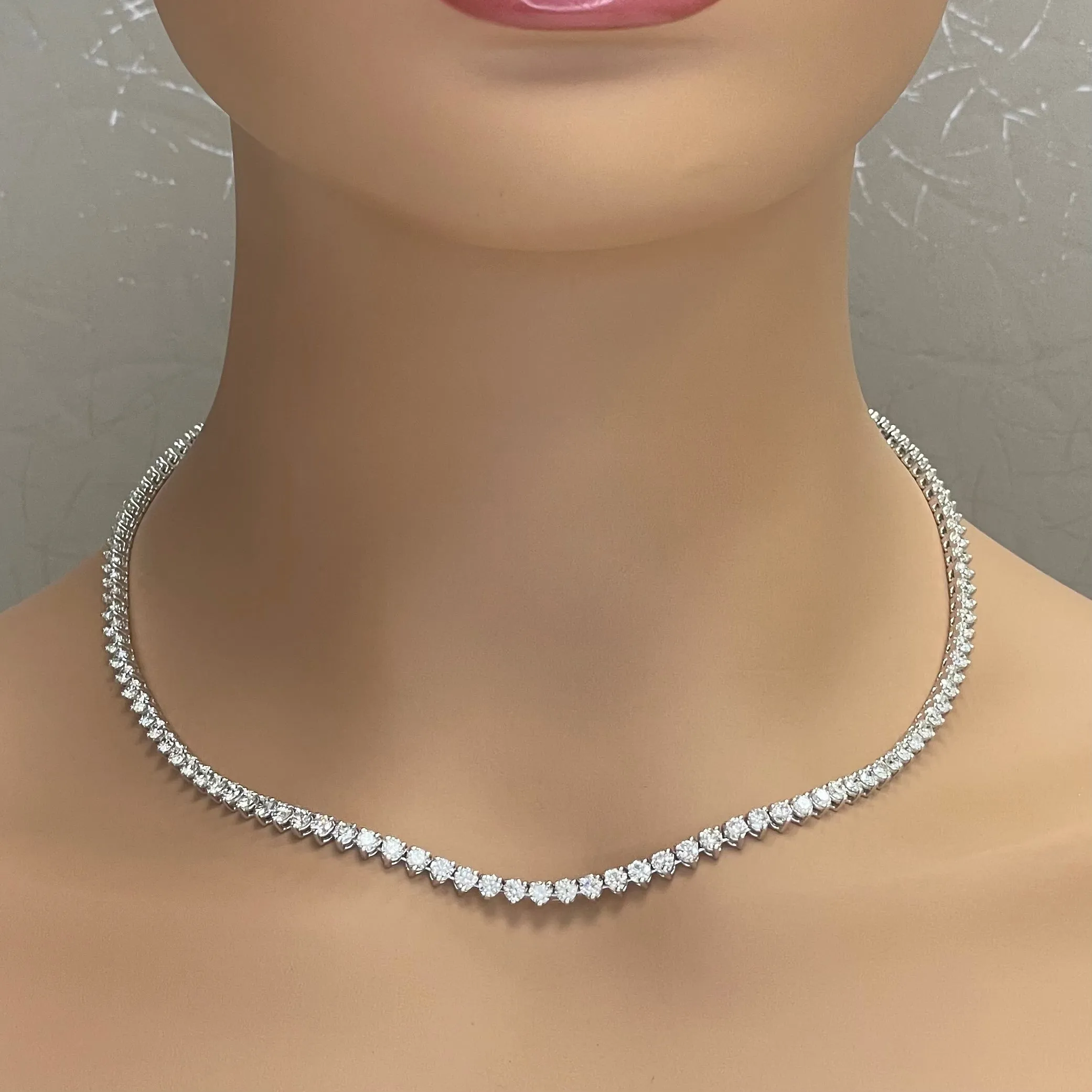 Tennis Opera Convertible Necklace (24.65 ct GH VVS-VS Diamonds) in 18K White Gold