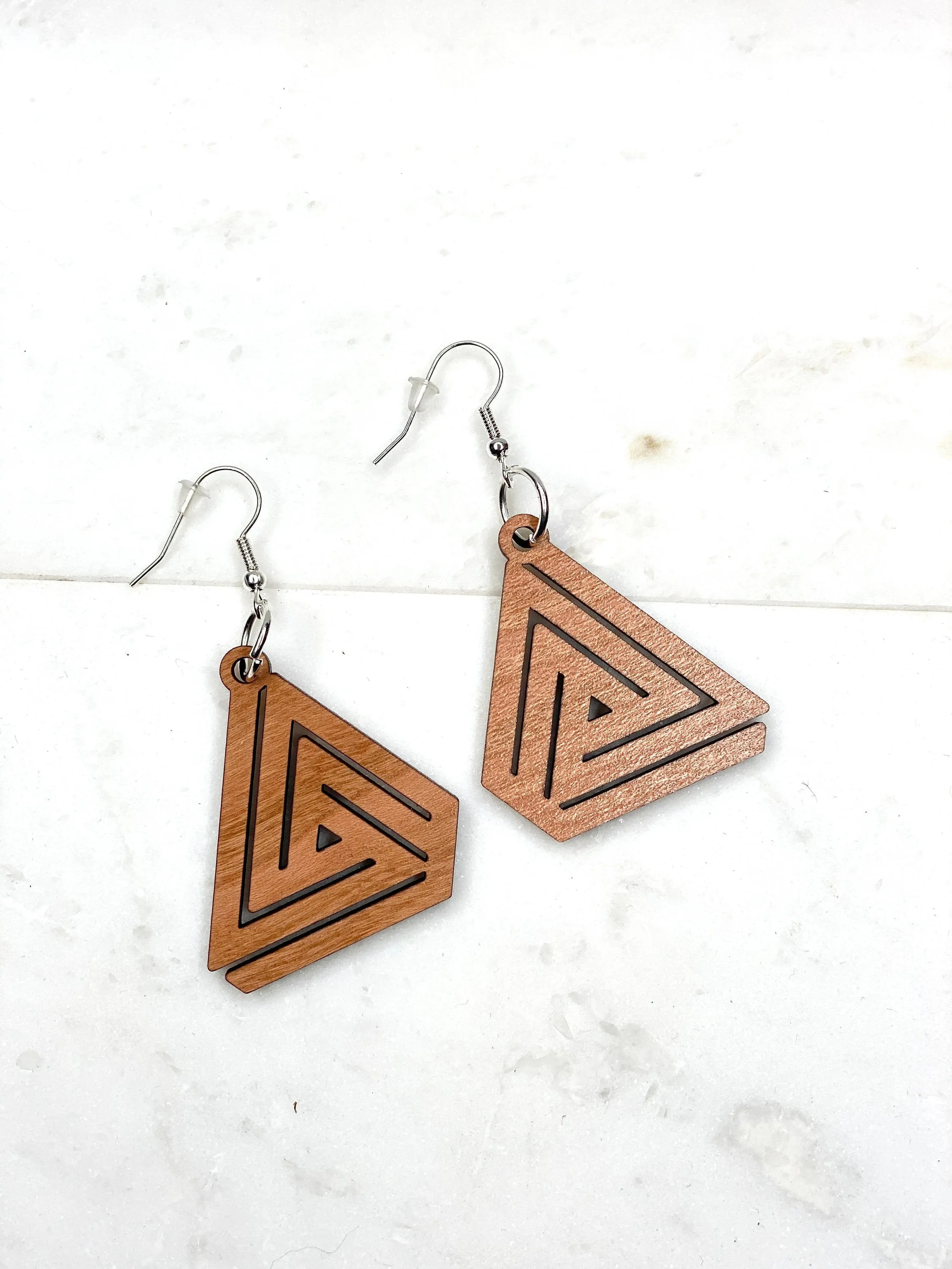 Triangle Earrings, Infinity Earrings, Geometric Earrings, Large Earrings