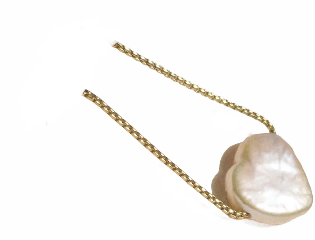Twin Chain Bracelet with Heart Pearls