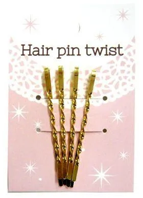 Twist Hair Pin Gold 4P/Hp-13