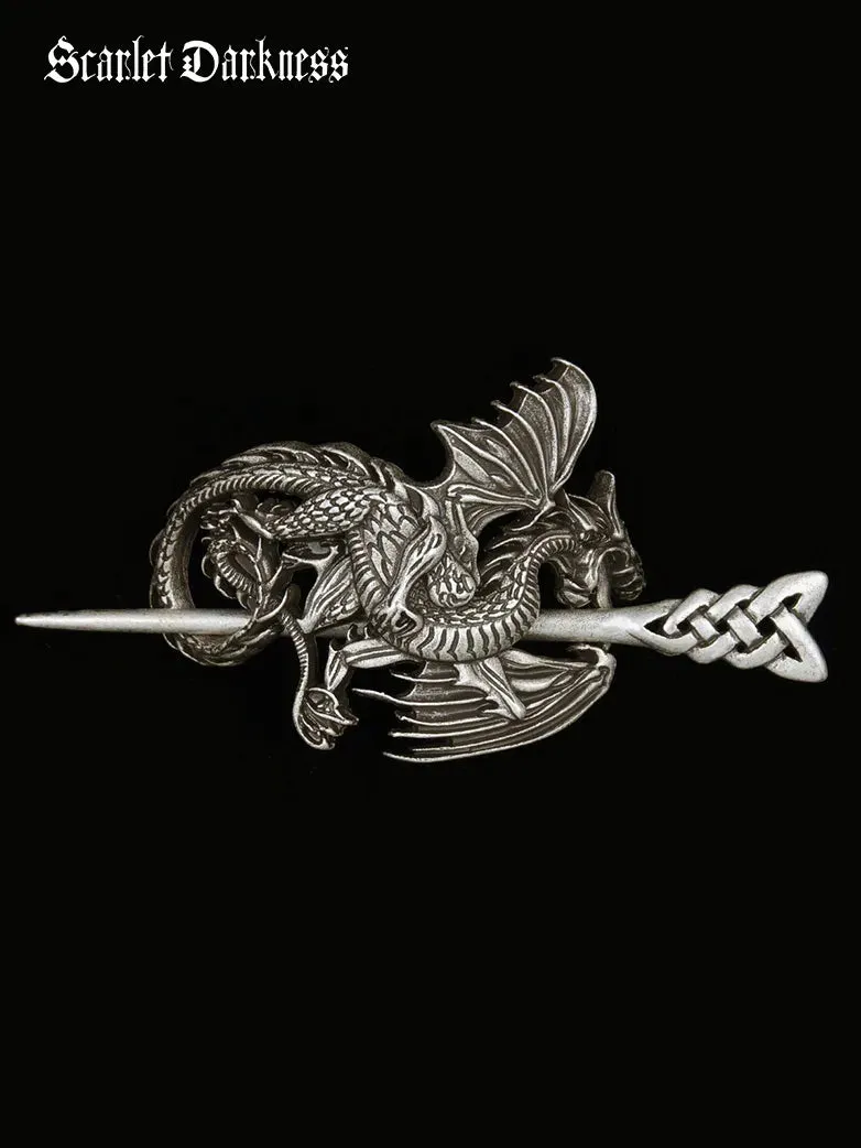 Vintage Medieval Metal Dragon Hairpin