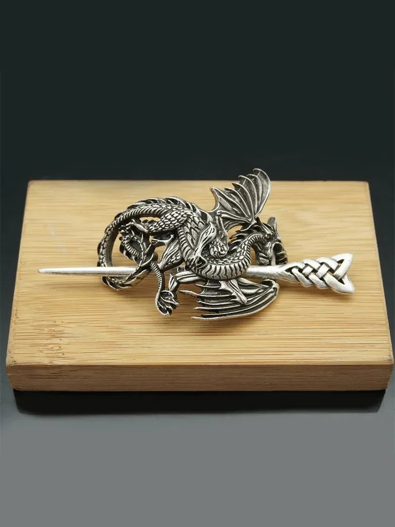 Vintage Medieval Metal Dragon Hairpin