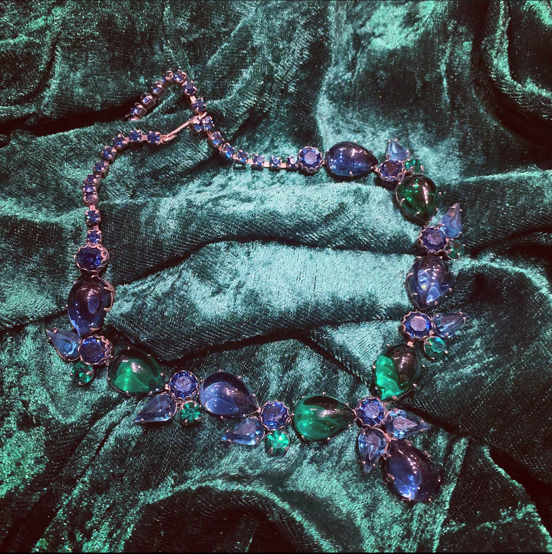 Vintage Regency Green Blue Necklace