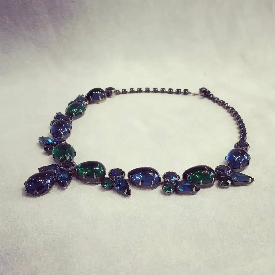 Vintage Regency Green Blue Necklace