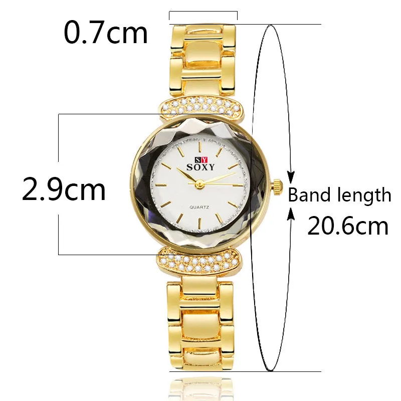 W2741 - Alloy inlaid crystal bracelet watch