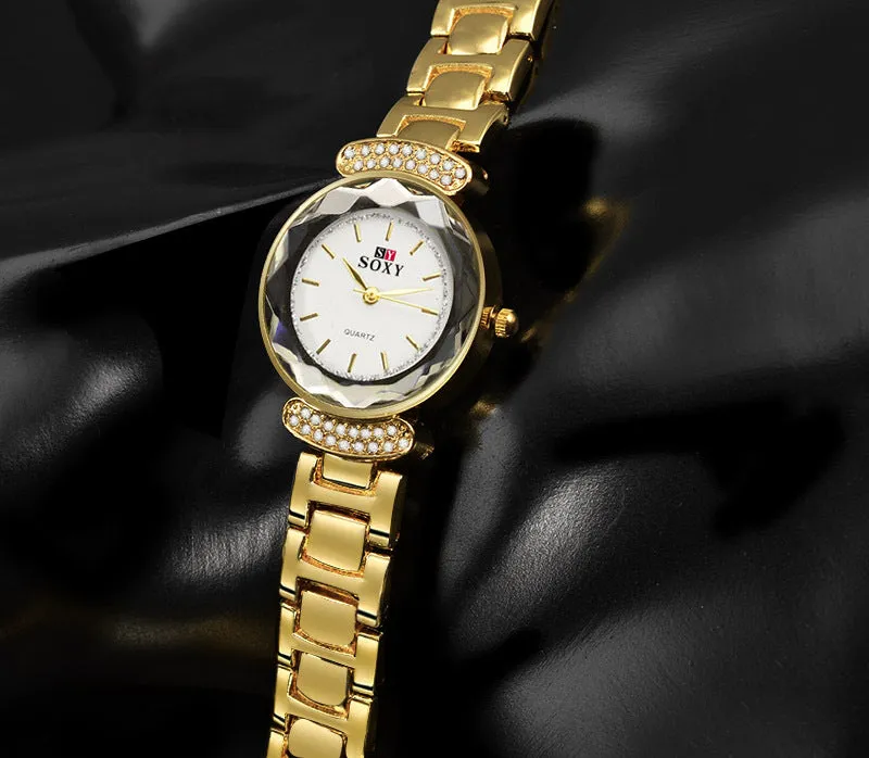 W2741 - Alloy inlaid crystal bracelet watch